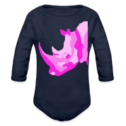 Rhino Organic Long Sleeve Baby Bodysuit - dark navy