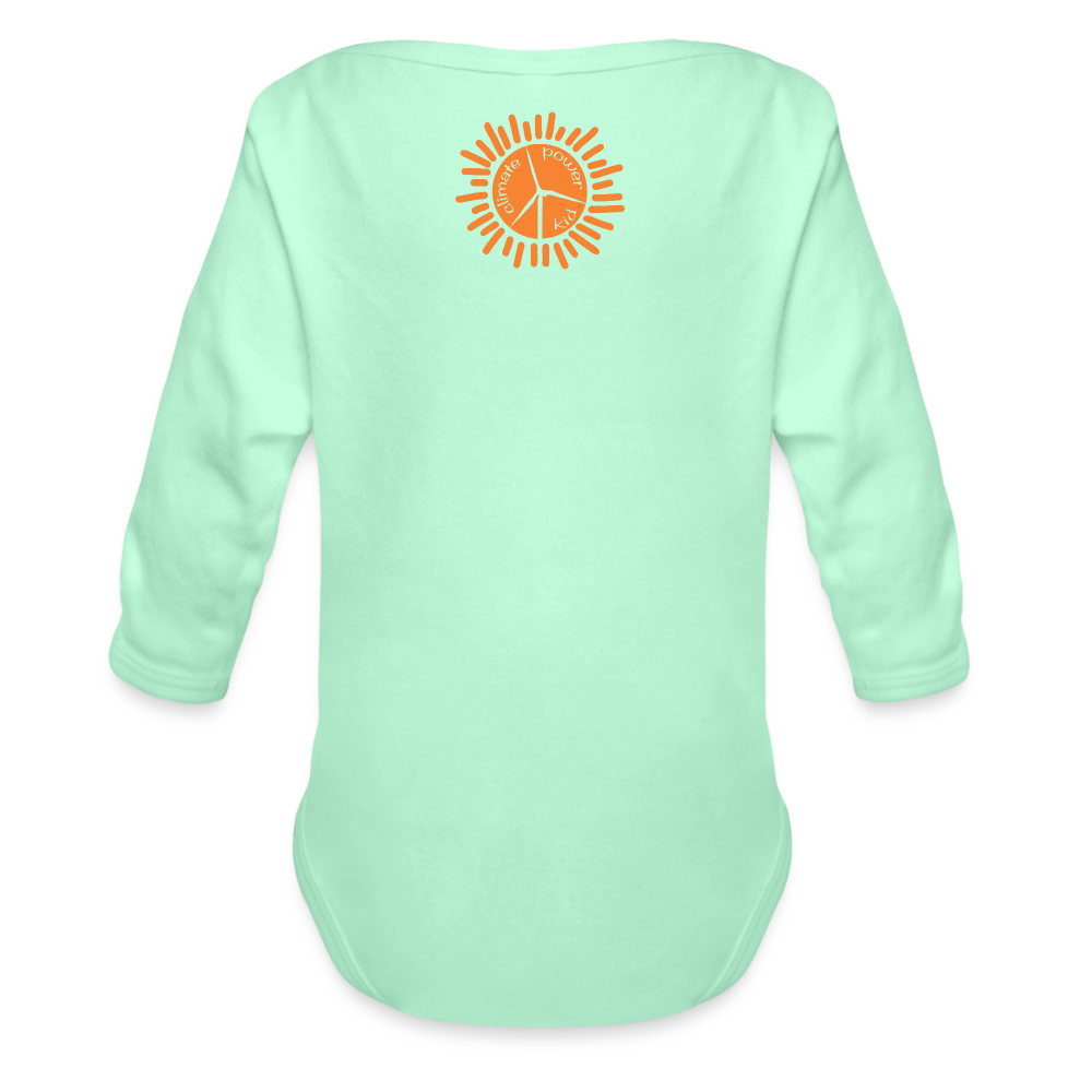 Rhino Organic Long Sleeve Baby Bodysuit - light mint
