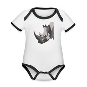 Rhino Organic Contrast Short Sleeve Baby Bodysuit - white/black