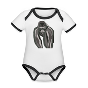 Gorilla Organic Contrast Short Sleeve Baby Bodysuit - white/black