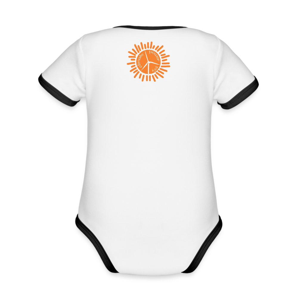 Gorilla Organic Contrast Short Sleeve Baby Bodysuit - white/black