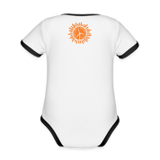 Gorilla Organic Contrast Short Sleeve Baby Bodysuit - white/black