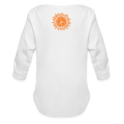 Turtle Organic Long Sleeve Baby Bodysuit - white