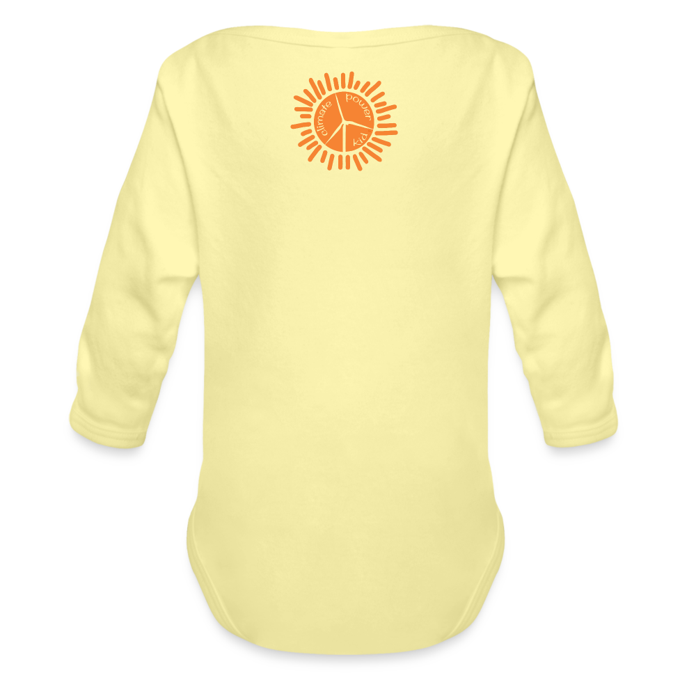 Turtle Organic Long Sleeve Baby Bodysuit - washed yellow