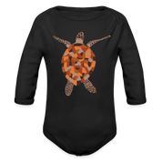 Turtle Organic Long Sleeve Baby Bodysuit - black