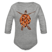 Turtle Organic Long Sleeve Baby Bodysuit - heather grey