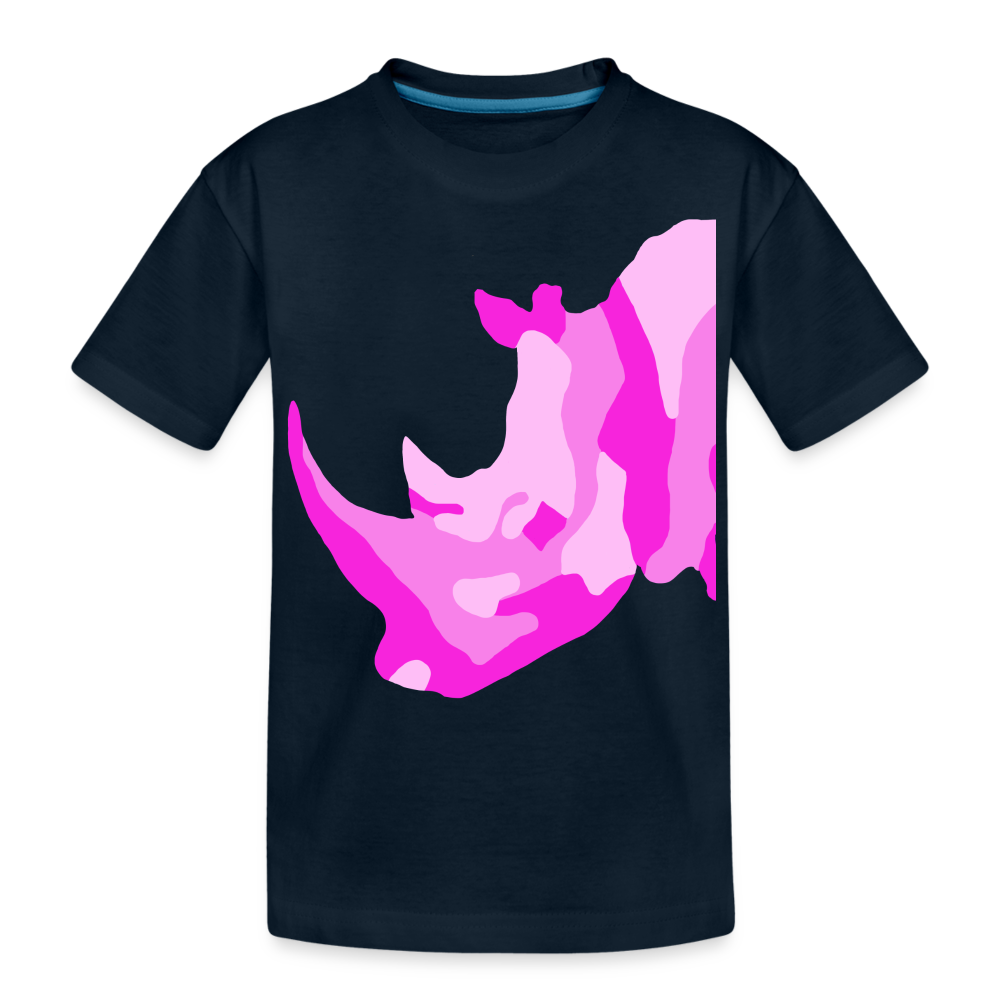 Pink Rhino Kid’s Premium Organic T-Shirt - deep navy